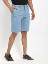 Men's Blue Casual Regular Fit Solid Shorts
