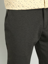 Men's Green Casual Tapered Fit Solid Trouser