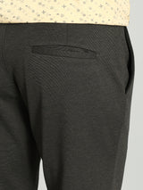 Men's Green Casual Tapered Fit Solid Trouser