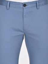 Men's Blue Casual Slim Fit Solid Trouser