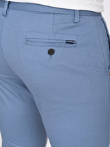Men's Blue Casual Slim Fit Solid Trouser