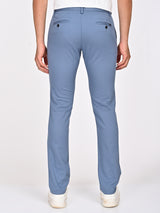 Men's Blue Casual Slim Fit Solid Trouser