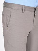 Men's Grey Formal Slim Fit Solid Trouser