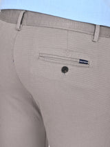 Men's Grey Formal Slim Fit Solid Trouser