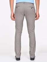 Men's Grey Formal Slim Fit Solid Trouser