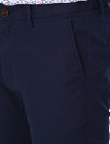 Men's Navy Formal Slim Fit Solid Trouser