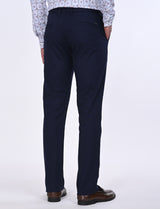 Men's Navy Formal Slim Fit Solid Trouser