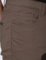 Men's Brown Casual Slim Fit Solid Trouser