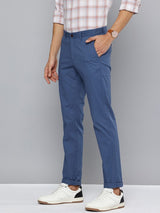 Men's Blue Casual Slim Fit Solid Trouser