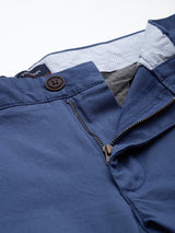Men's Blue Casual Slim Fit Solid Trouser
