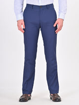 Men's Navy Formal Regular Fit Solid Trouser