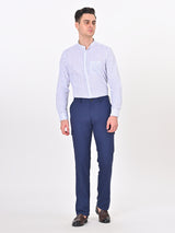 Men's Navy Formal Regular Fit Solid Trouser