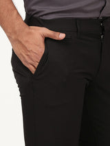 Men's Black Fomal Tapered Fit Solid Trouser
