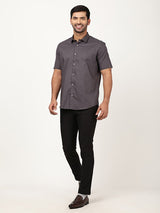 Men's Black Fomal Tapered Fit Solid Trouser