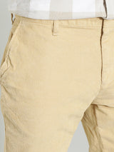 Men's Beige Casual Tapered Fit Solid Trouser