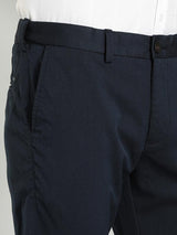 Men's Navy Formal Slim Fit Solid Trouser