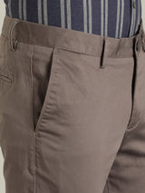 Men's Grey Formal Slim Fit Solid Trouser