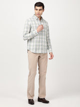 Men's Beige Casual Regular Fit Solid Trouser