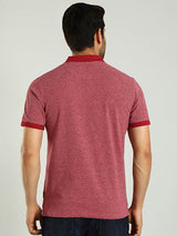 Men's Red Casual Regular Fit Printed Half Sleeves Polo Tshirt