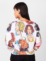 Women's Multicolor Casual Printed Three Quarter Sleeves Top