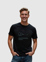 Men's Black Half Sleeves Graphic Printed Cotton Tshirt