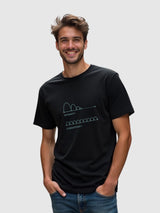 Men's Black Half Sleeves Graphic Printed Cotton Tshirt