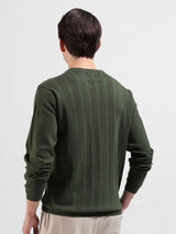 Men's Slim Fit Textured Round Neck Tshirt