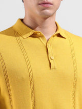 Men's Slim Fit Textured Polo Collar Tshirt