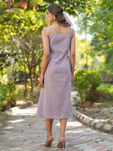 Women's Lavender Pure Cotton Floral Printed A-line Kurta