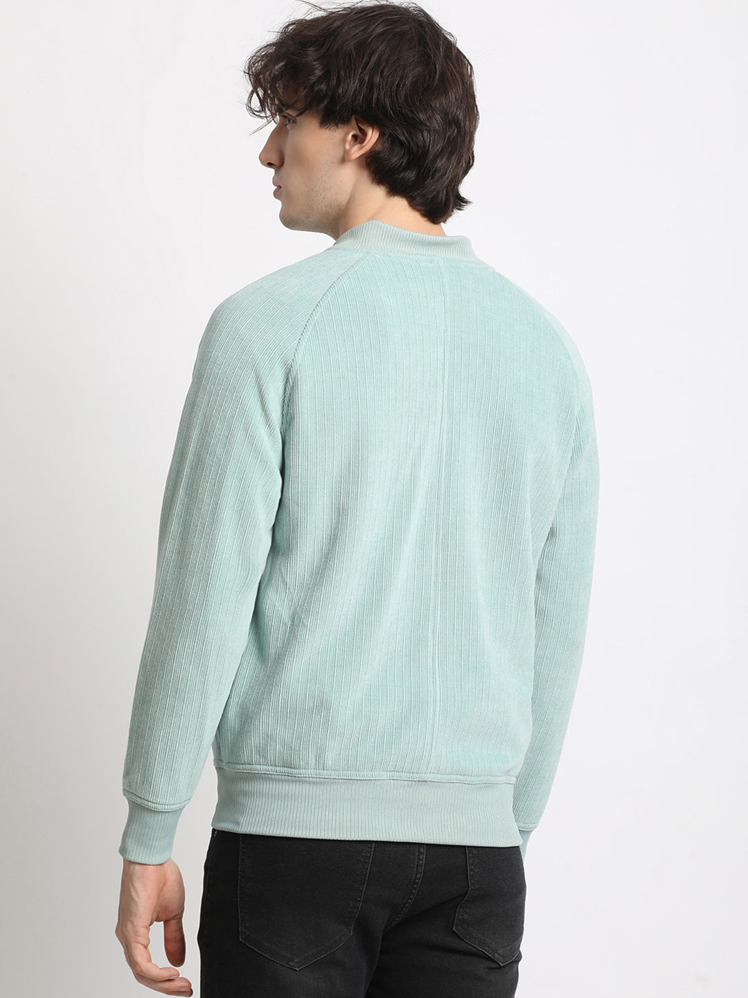 Men's Blue Casual Lightweight Bomber Jacket