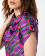 Women's Purple Casual Half Sleeves Top