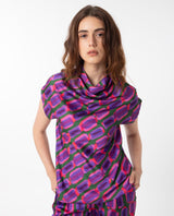 Women's Purple Casual Half Sleeves Top