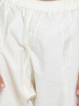 Boys Beige Festive Printed Full Sleeves Kurta with Pyjama