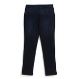 Girls Blue Above Knee Solid Jegging