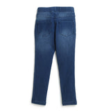 Girls Blue Above Knee Solid Jegging