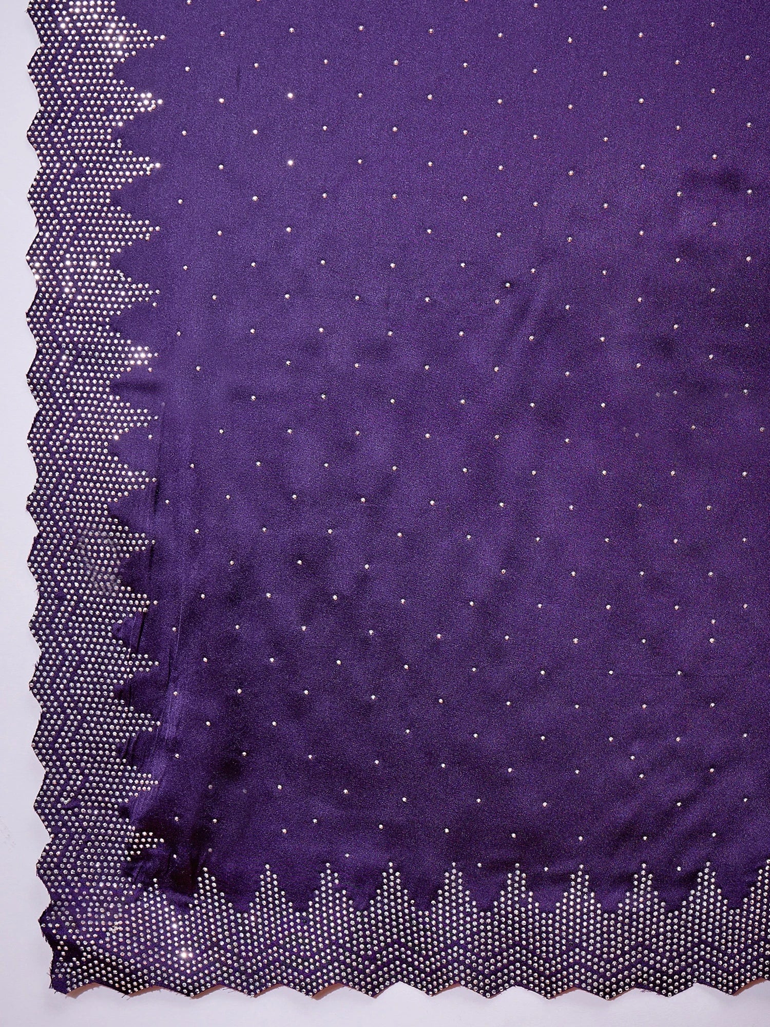 Women's Satin Silk Purple Embellished Designer Saree with Blouse Piece