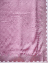 Women's Satin Silk Pink Embellished Designer Saree with Blouse Piece