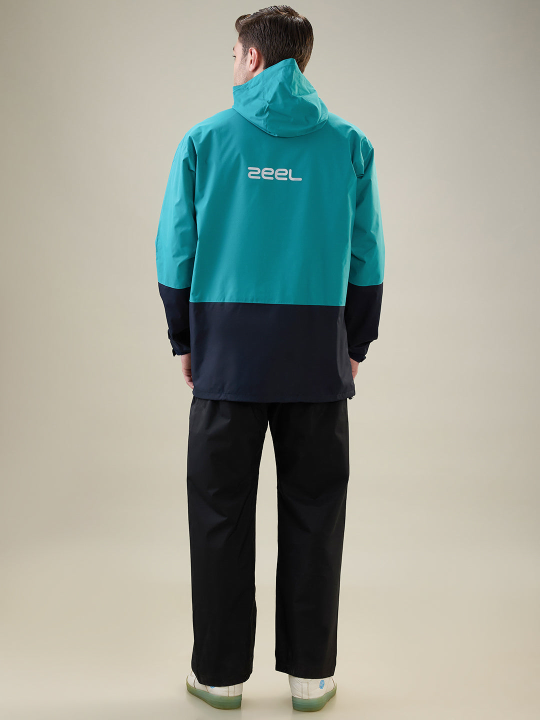 Men's Green Zipper Rainsuit