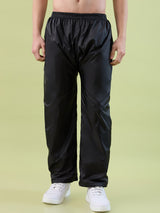 Men's Black Red Button Polyester and PVC Rainsuit