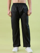 Men's Black Msmango Button Polyester and PVC Rainsuit
