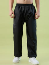 Men's Black Rblue Button Polyester and PVC Rainsuit