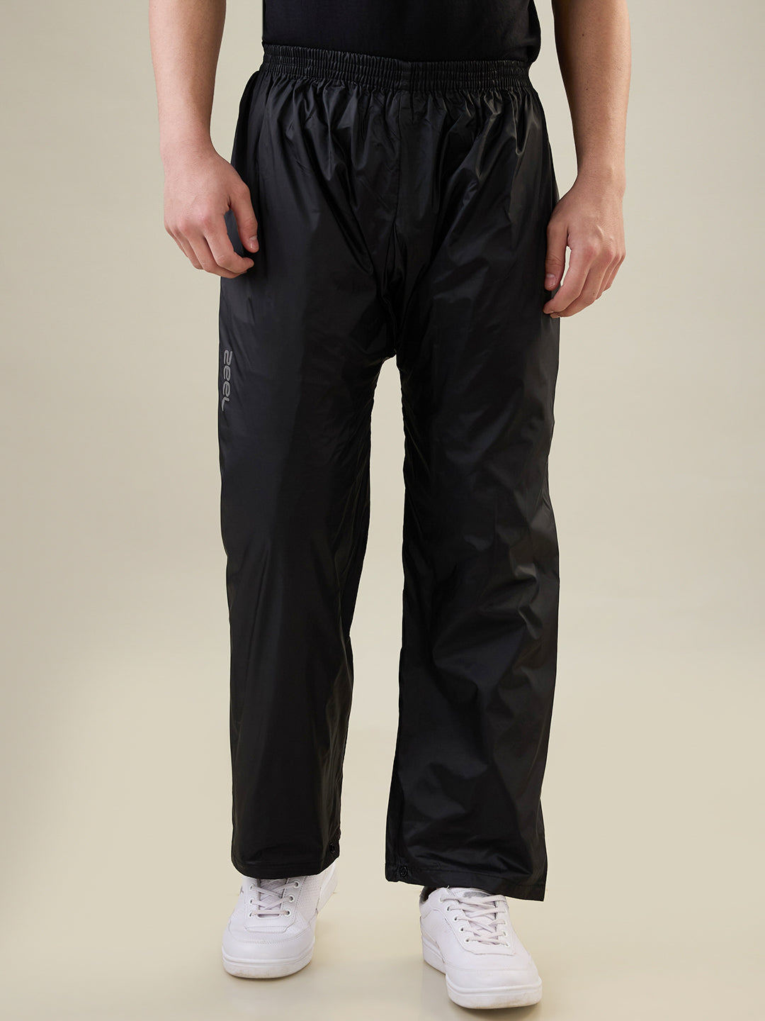 Men's Black Grey Button Rainsuit