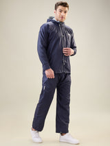 Men's Navy Grey Button Rainsuit