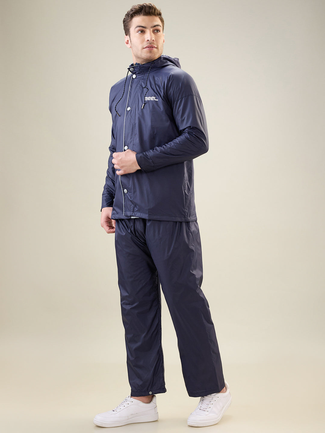 Men's Navy Grey Button Rainsuit