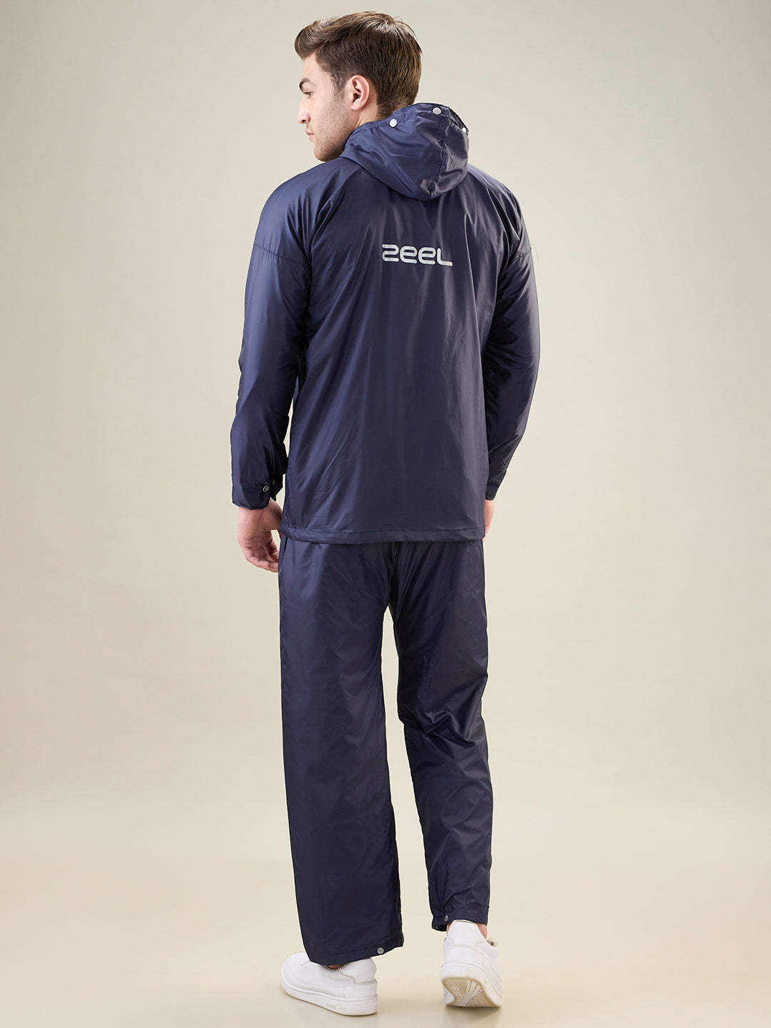 Men's Navy Grey Button Rainsuit