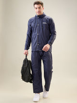 Men's Navy Grey Button Rainsuit