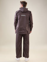 Men's Brown Grey Button Rainsuit