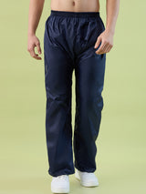 Men's Blue Rblue Button Polyester and PVC Rainsuit