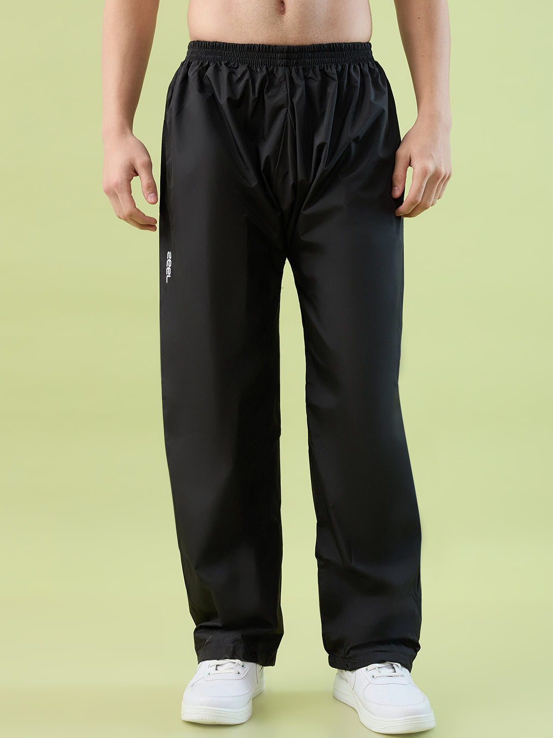 Men's Black Sea Green Zipper Coated Fabric and PVC Rainsuit