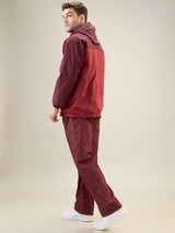 Men's Red Maroon Zipper Rainsuit